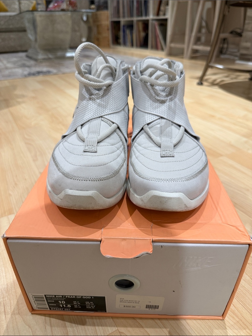 Nike fear of god raid light bone size 10